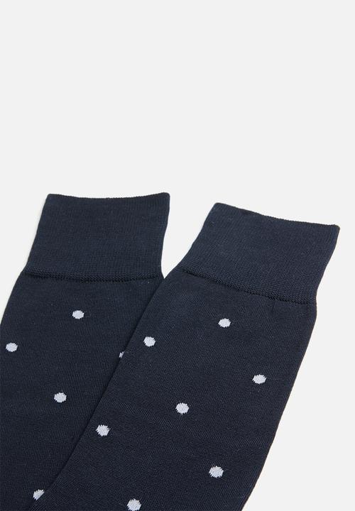 Falke - Falke dot socks - navy & white