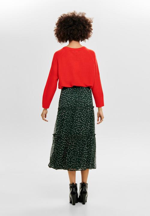 ONLY - Kim maxi woven skirt - green