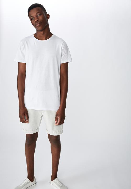 Cotton On - Washed chino short - white chambray