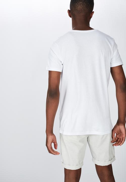 Cotton On - Washed chino short - white chambray