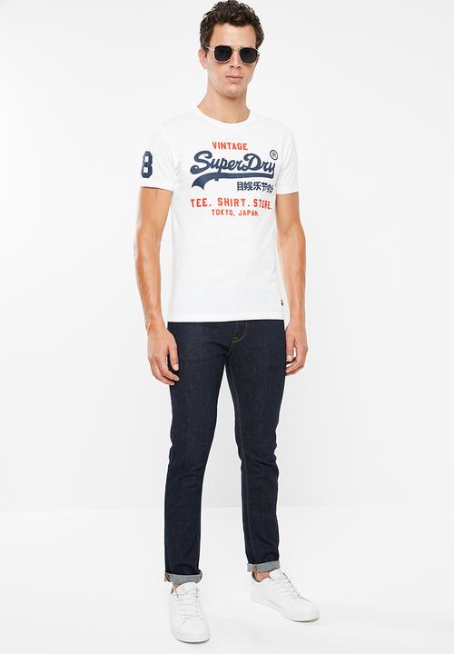Superdry. - Shirt shop duo mid tee - white