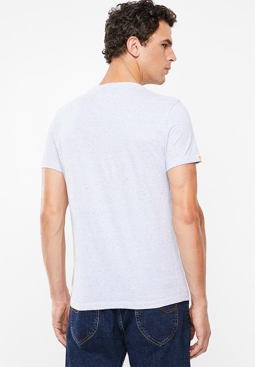 Superdry. - Orange label vintage embroidery tee - navy & white 
