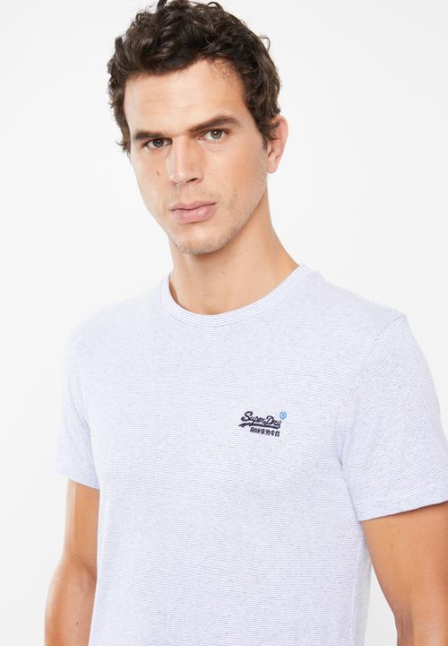 Superdry. - Orange label vintage embroidery tee - navy & white 