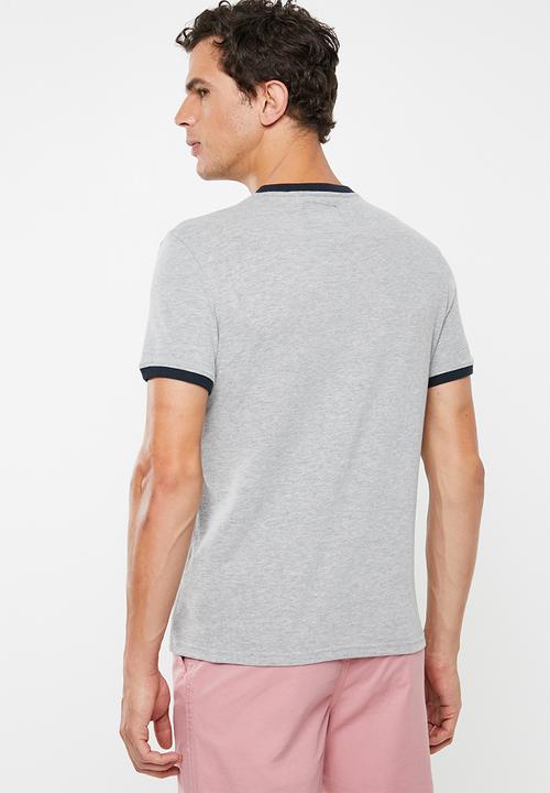 Superdry. - Vintage logo ringer cali tee - grey