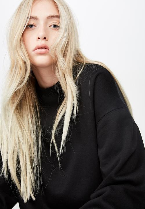 Factorie - Oversized crew neck sweater - black