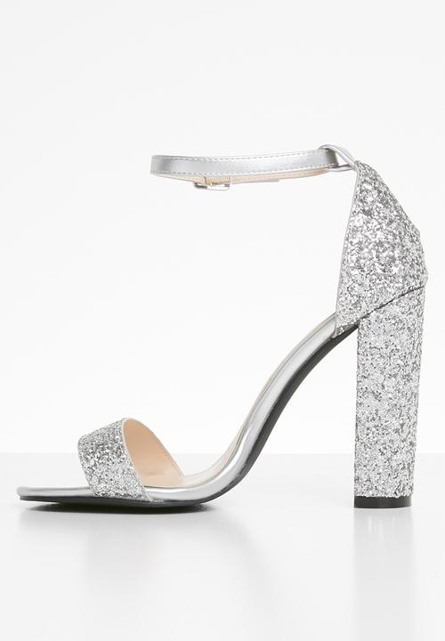 SISSY BOY - Crank it up glitter heel - silver