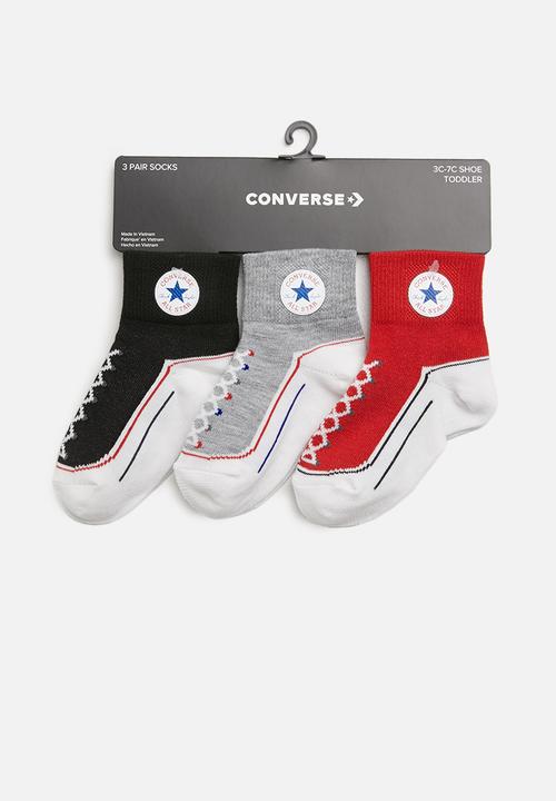 Converse - Infant striated qtr 3 pack - multi