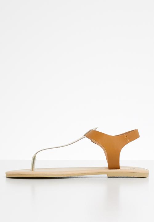 Superbalist - Zizi T-bar leather sandal - tan
