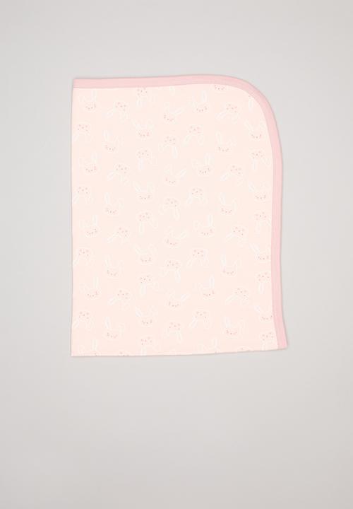 Pop Candy - Bunny print receiving blanket - pink