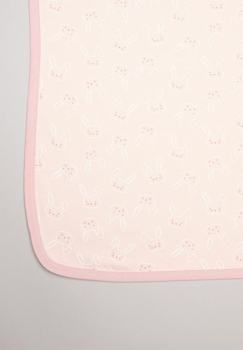 Pop Candy - Bunny print receiving blanket - pink