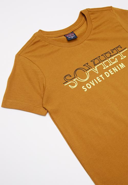 SOVIET - Boys logo tee - brown