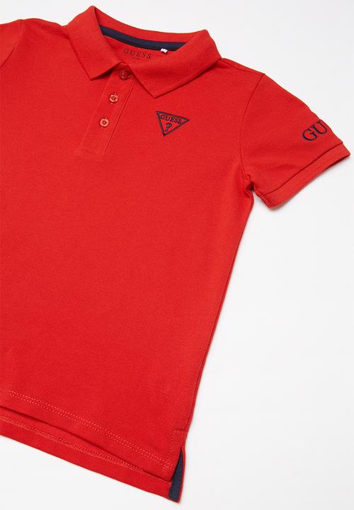 GUESS - Teens short sleeve Guess core polo - red