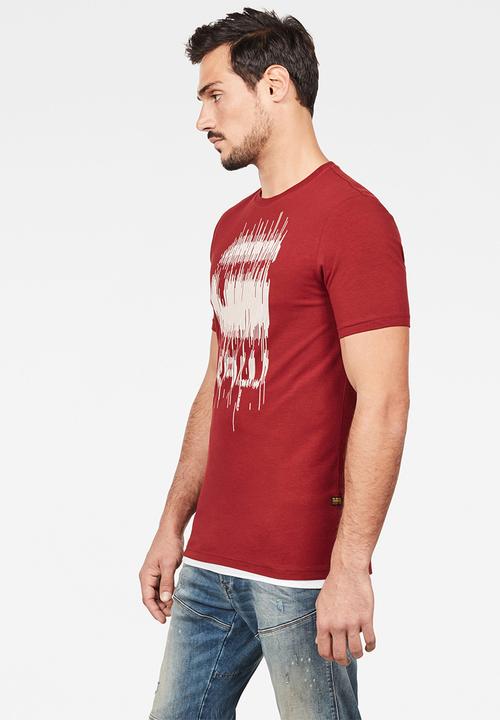 G-STAR - Graphic 6 slim short sleeve T-shirt - red