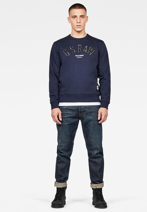 G-STAR - Graphic 12 slim long sleeve sweatshirt - navy