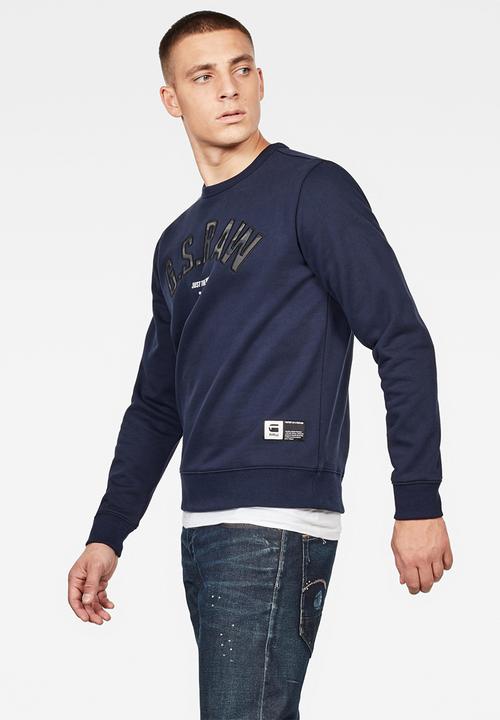 G-STAR - Graphic 12 slim long sleeve sweatshirt - navy