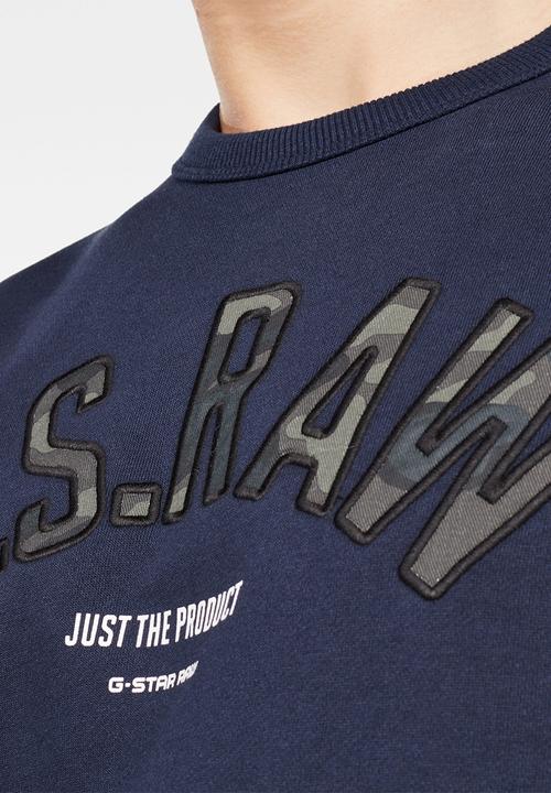 G-STAR - Graphic 12 slim long sleeve sweatshirt - navy