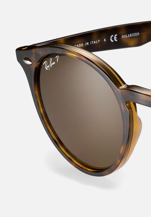 Ray-Ban - Ray-ban round polarized sunglasses 49mm - shiny dark havana