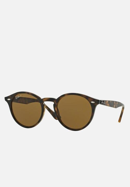 Ray-Ban - Ray-ban round polarized sunglasses 49mm - shiny dark havana