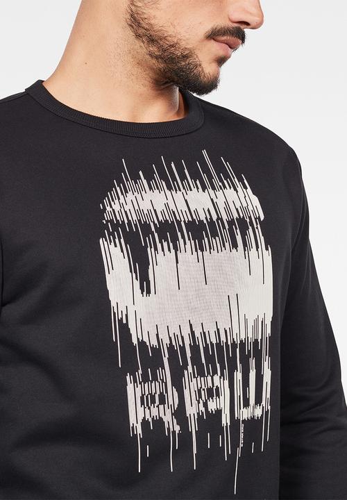 G-STAR - Graphic 8 long sleeve sweats - black