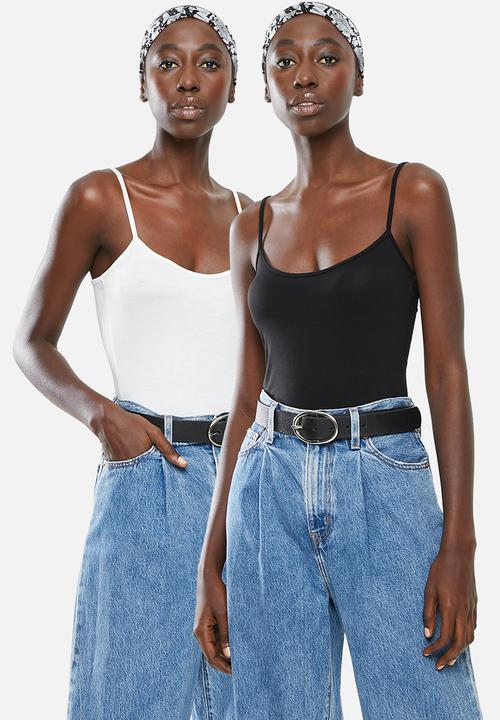 Superbalist - 2 Pack cami bodysuit - black & white