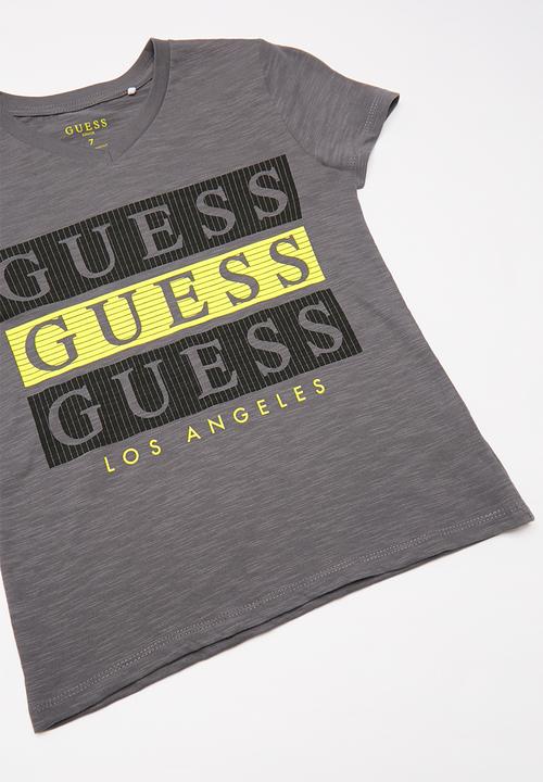 GUESS - Teens short sleeve Guess 3 step tee - grey