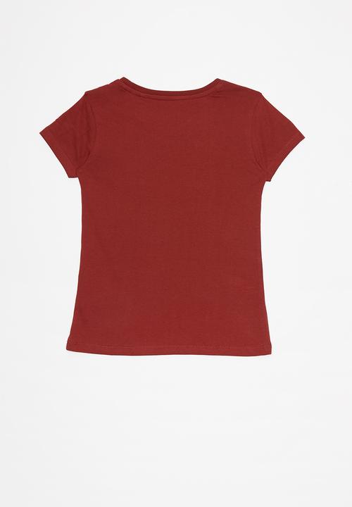 GUESS - Girls leopard Guess tee - red