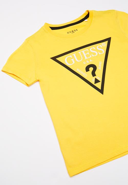 GUESS - Teens short sleeve Guess triangle tee - yellow