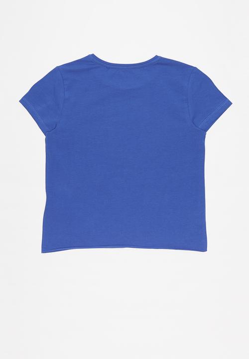 GUESS - Short sleeve tri Jamie crop tee - blue