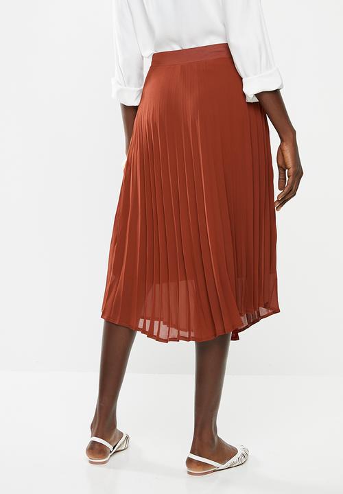 Superbalist - Pleated midi skirt - rust