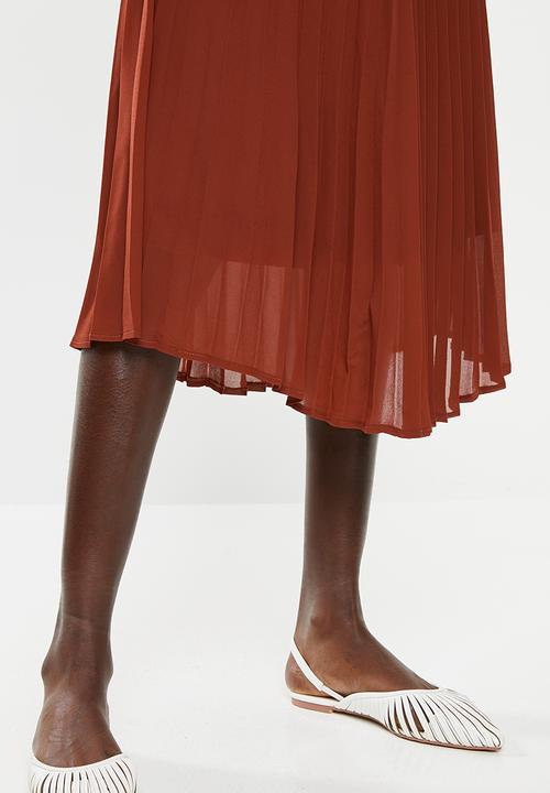 Superbalist - Pleated midi skirt - rust