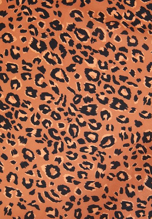 Superbalist - Asymetric wrap midi skirt - rust & black