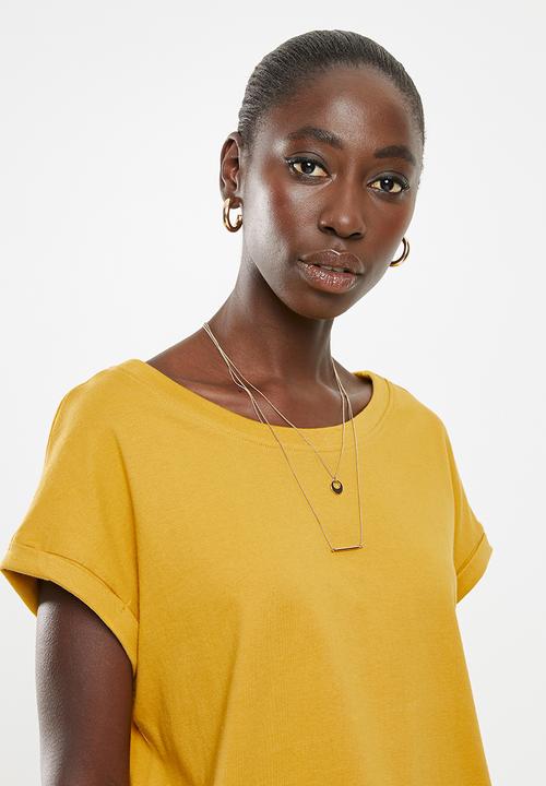 Superbalist - Boxy grown on sleeve tee - yellow