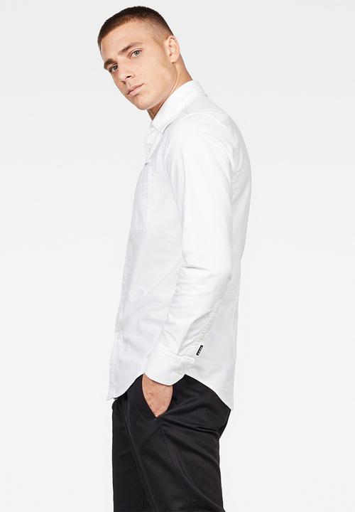 G-STAR - Brimstum 1 pocket slim shirts  - white