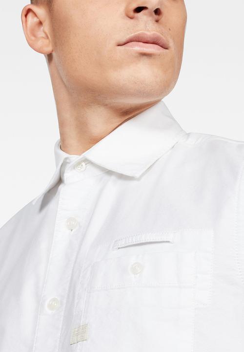 G-STAR - Brimstum 1 pocket slim shirts  - white