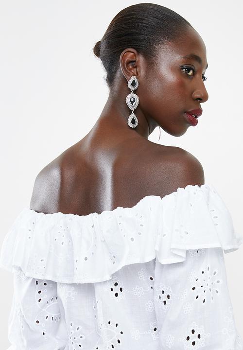 Superbalist - Off the shoulder anglaise blouse - white