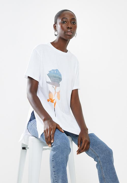 Superbalist - Printed tee with ukiyo rose - white