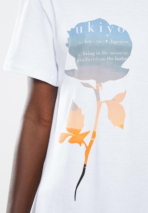 Superbalist - Printed tee with ukiyo rose - white
