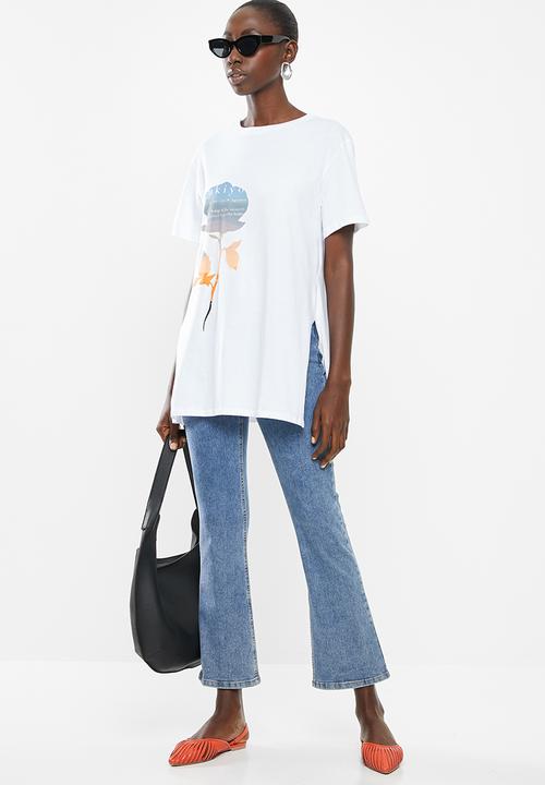 Superbalist - Printed tee with ukiyo rose - white