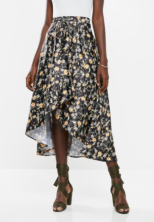 Superbalist - Asymmetric wrap midi skirt - multi 
