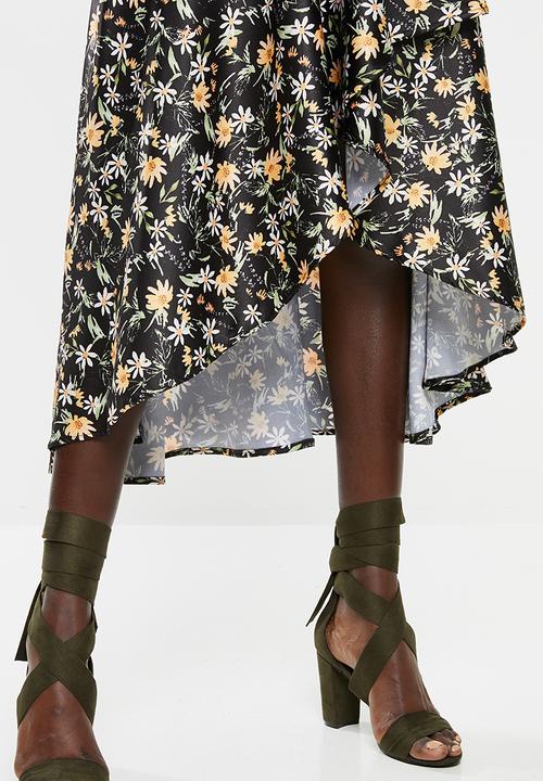 Superbalist - Asymmetric wrap midi skirt - multi 