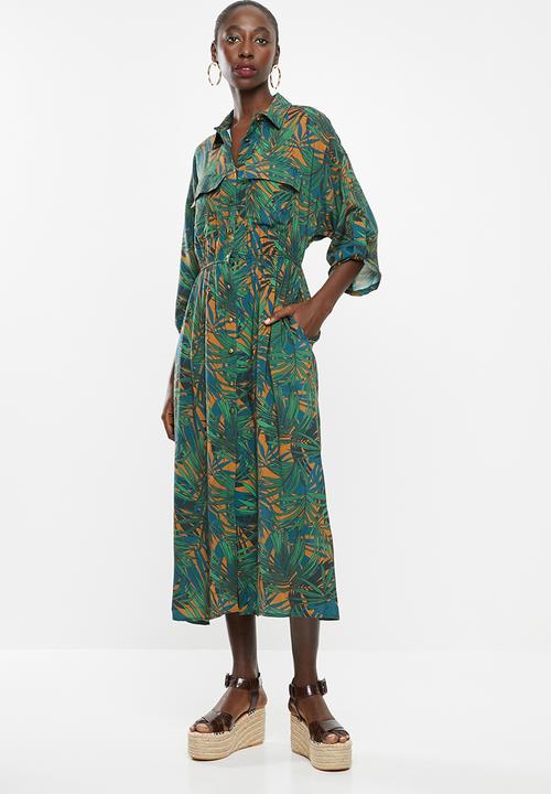 Superbalist - Printed utility style shirt dress - multi