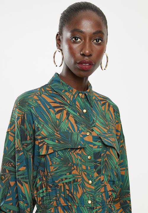 Superbalist - Printed utility style shirt dress - multi