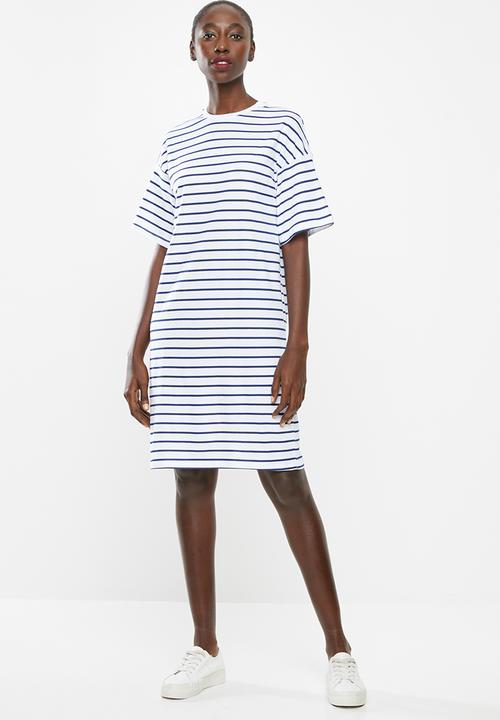 Superbalist - T-shirt dress - blue & white