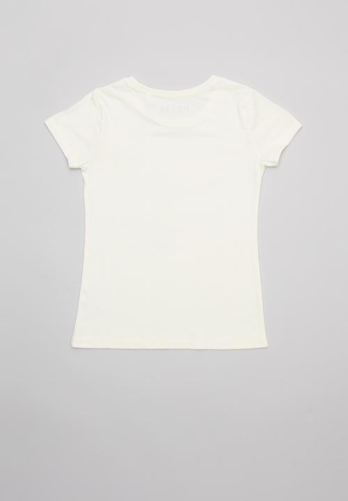 GUESS - Girls leopard Guess tee - cream