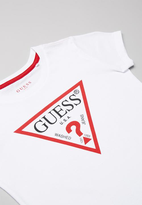 GUESS - Short sleeve Guess triangle tee - white