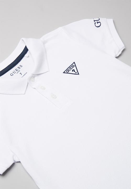 GUESS - Guess teens short sleeve core polo tee - white