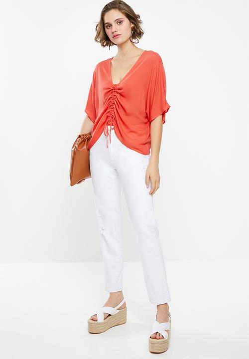 Superbalist - Drawcord shell blouse - coral