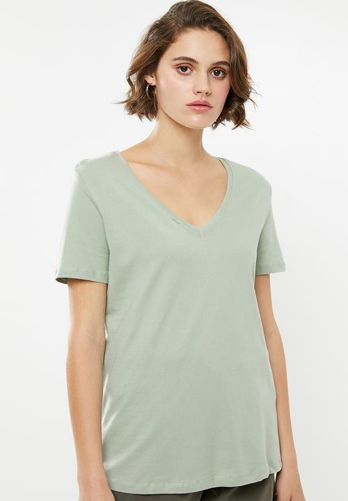 Superbalist - Single v-neck tee - green