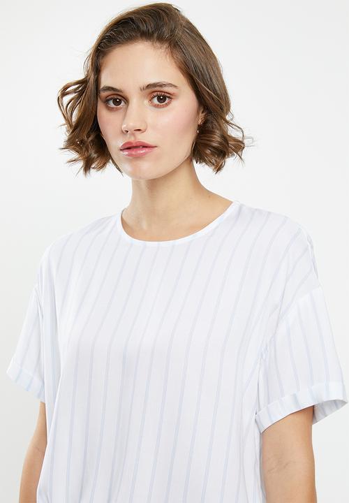Superbalist - Drawcord shell blouse - blue & white