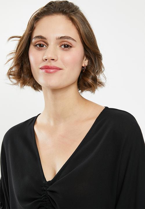 Superbalist - Drawcord shell blouse - black